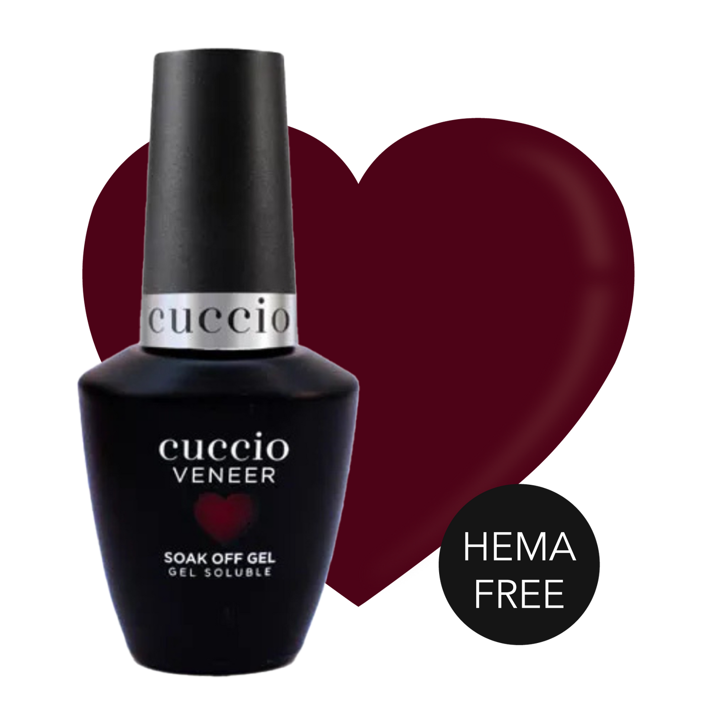 VIVID BURGUNDY CVHF075 ESMALTE HEMA FREE VENEER 13ML CUCCIO